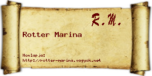 Rotter Marina névjegykártya